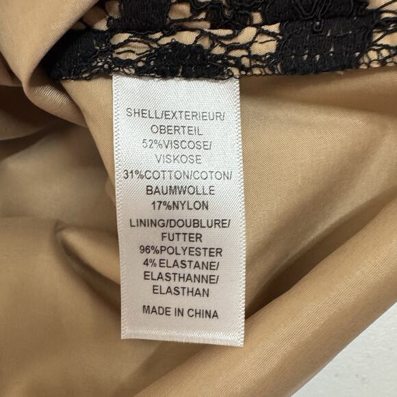 Adrianna Papell Lace Sheath Dress Women's Size 12 Black Nude Sleeveless Short - Picture 10 of 15